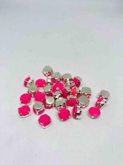 Pembe renkli 7mm pastel cam taş