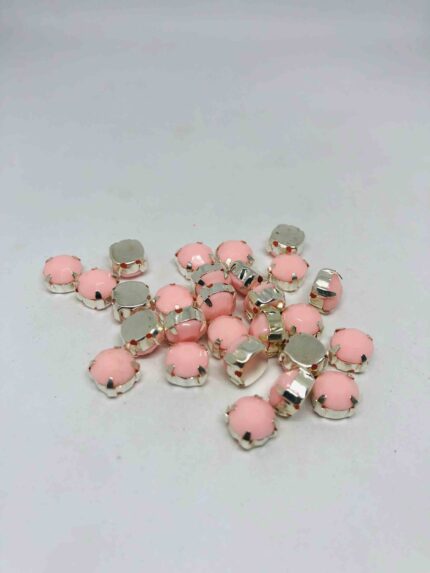 Pudra pembe renkli 7mm pastel cam taş