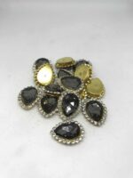 Kenarı Taşlı Damla Dikme Cam Taş 13x18 Füme