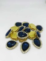 Kenarı Taşlı Damla Dikme Cam Taş 13x18 Mavi