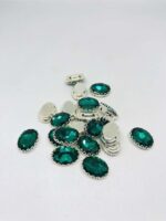 Kristal Oval Cam Taş 10X14 Zümrüt Yeşili