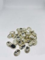 Kristal Oval Cam Taş 10X14 Beyaz