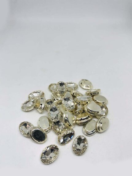 Kristal Oval Cam Taş 10X14 Beyaz
