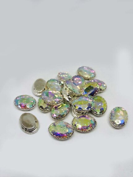 Kristal Oval Cam Taş 10X14 Gold