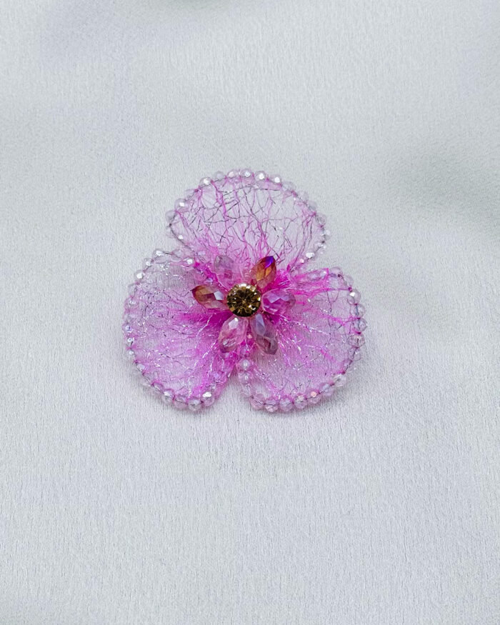 6x12 mm  Damla Kristal Detaylı Tel Örme Aksesuar Toz pembe - Görsel 1
