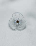 6x12 mm Damla Kristal Detaylı Tel Örme Aksesuar Beyaz