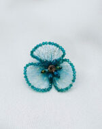 6x12 mm  Damla Kristal Detaylı Tel Örme Aksesuar Turkuaz