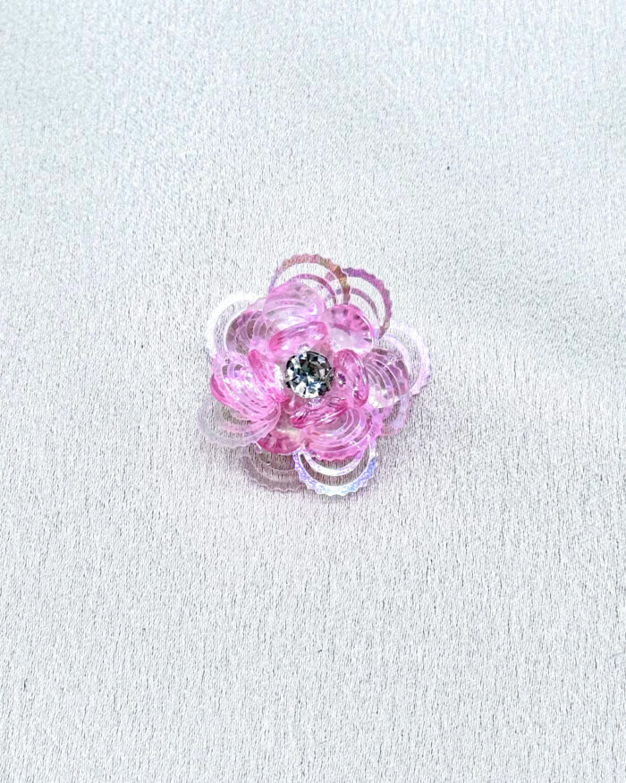Lazer Kesimli Pullu Broş Pembe - Görsel 1